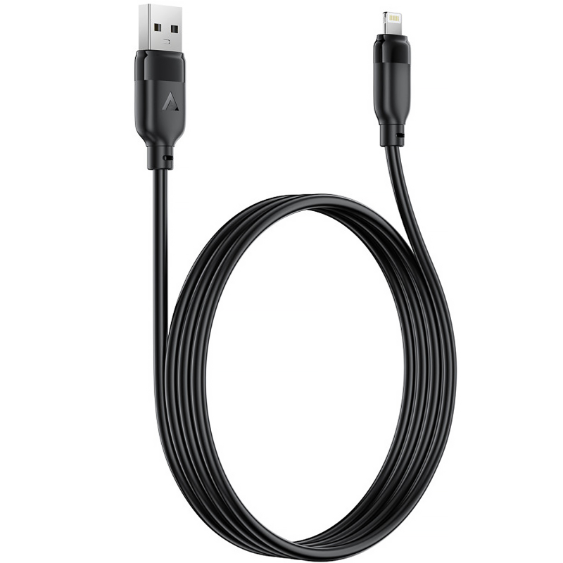 Дата кабель Acefast C16-02 USB to Lightning 2.4A (1.2m), Black 4, купить оптом с доставкой