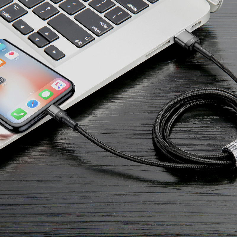 Дата кабель Baseus Cafule Lightning Cable Special Edition 2.4A (1m) (CALKLF-G) на малюнкі №4