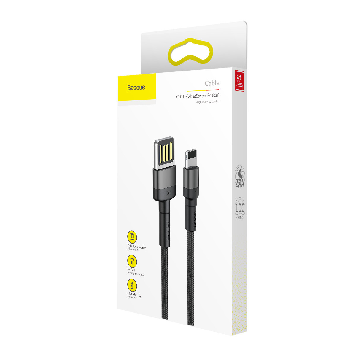 Дата кабель Baseus Cafule Lightning Cable Special Edition 2.4A (1m) (CALKLF-G) на малюнкі №5