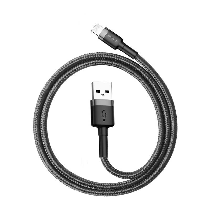 Дата кабель Baseus Cafule USB to Lightning Special Edition 1.5A (2m) (CALKLF-H), Сірий, купити оптом з доставкою