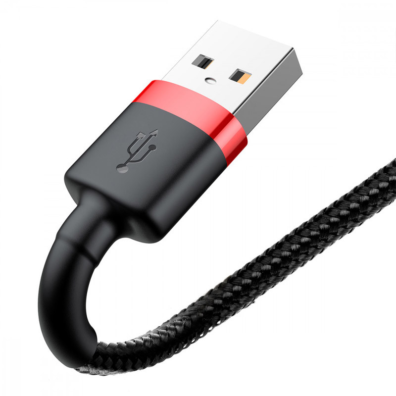 Дата кабель Baseus Cafule USB to Lightning 2.4A (1m) (CALKLF-B), Червоний / Чорний 1, купити оптом з доставкою