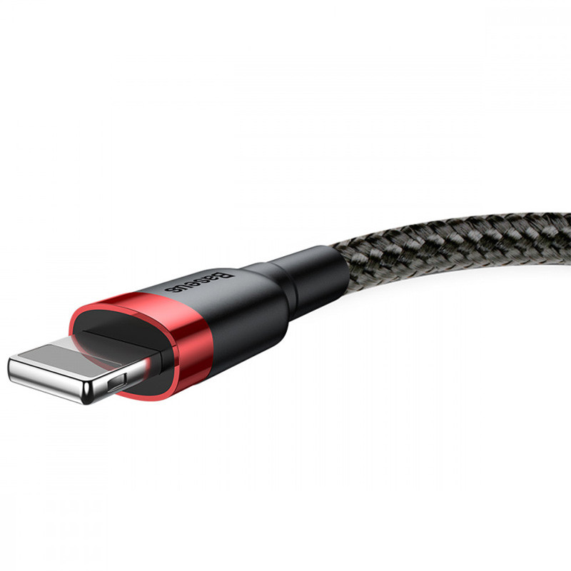 Дата кабель Baseus Cafule USB to Lightning 2.4A (1m) (CALKLF-B), Червоний / Чорний 2, купити оптом з доставкою