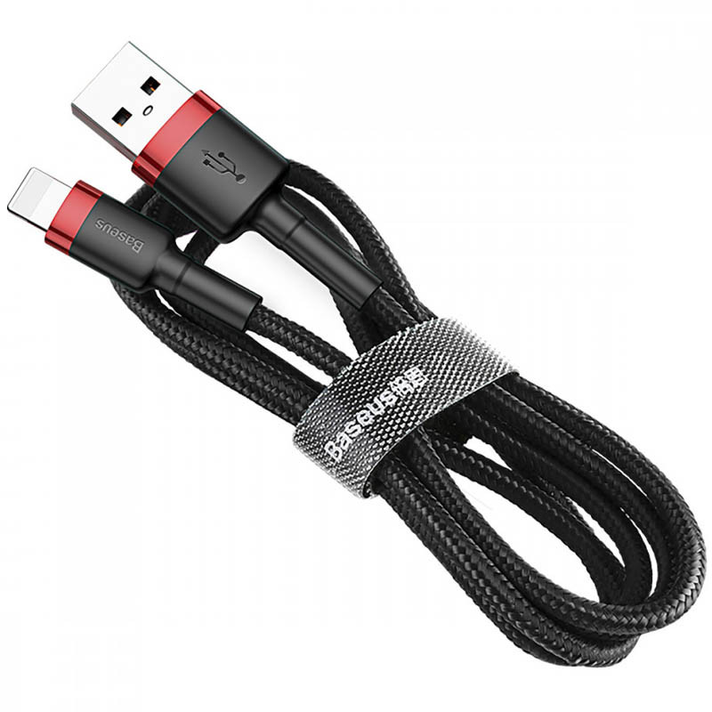 Дата кабель Baseus Cafule USB to Lightning 2.4A (1m) (CALKLF-B), Червоний / Чорний 3, купити оптом з доставкою