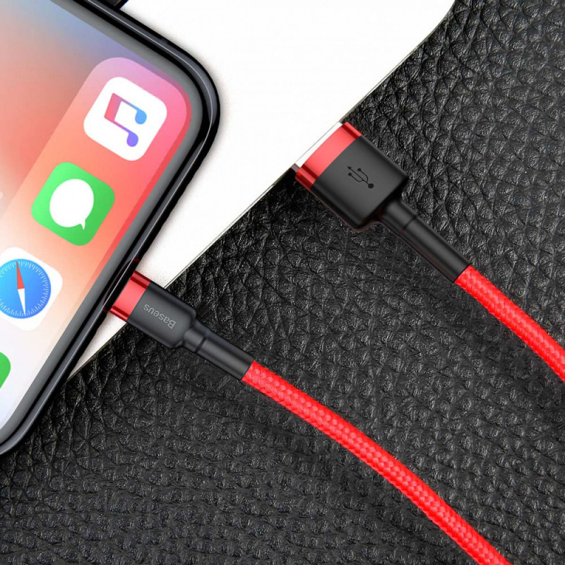 Дата кабель Baseus Cafule Lightning Cable 1.5A (2m) (CALKLF-C) на малюнкі №4