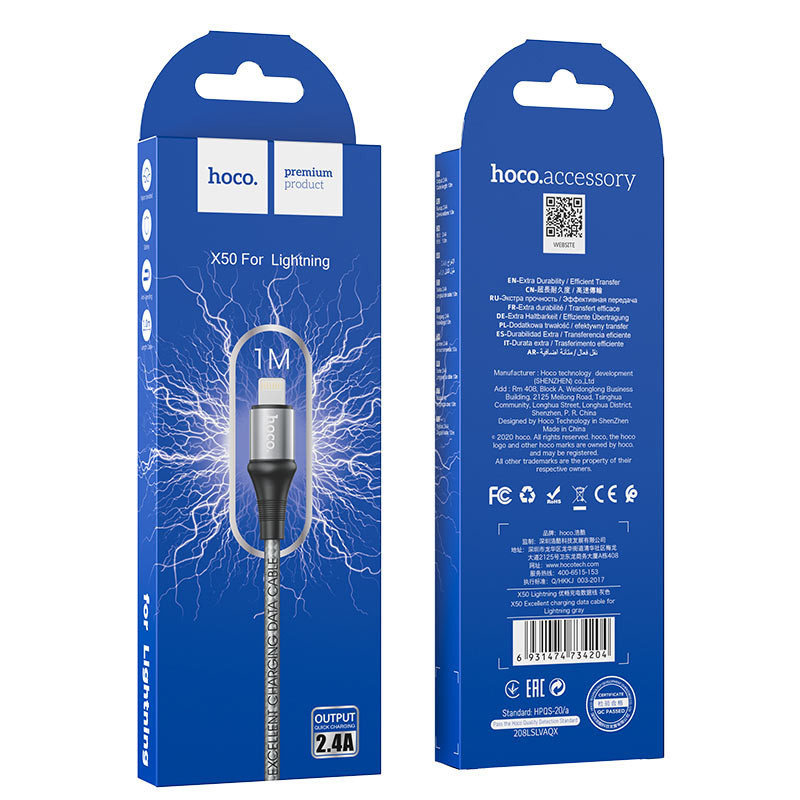Дата кабель Hoco X50 Excellent USB to Lightning (1m) дивитися фото №5