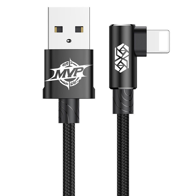 Дата кабель Baseus MVP Elbow L-образное подключение USB to Lightning 1.5A (2m) (CALMVP-A) дивитися фото №1