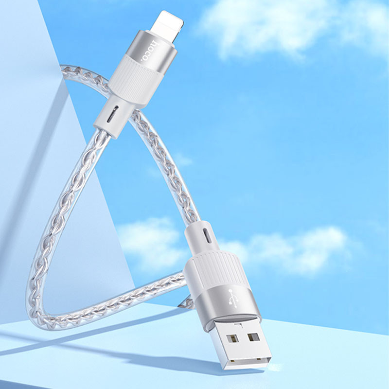 Дата кабель Hoco X99 Crystal Junction USB to Lightning (1m) на картинке №4