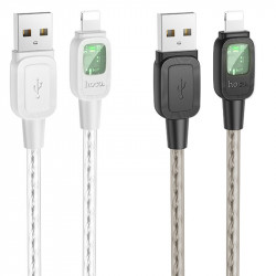 Дата кабель Hoco U124 Stone silicone power-off USB to Lightning (1.2m)