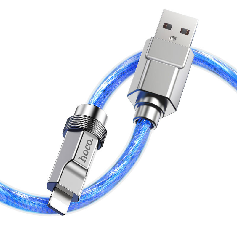 Дата кабель Hoco U113 Solid 2.4A USB to Lightning (1m) дивитися фото №3