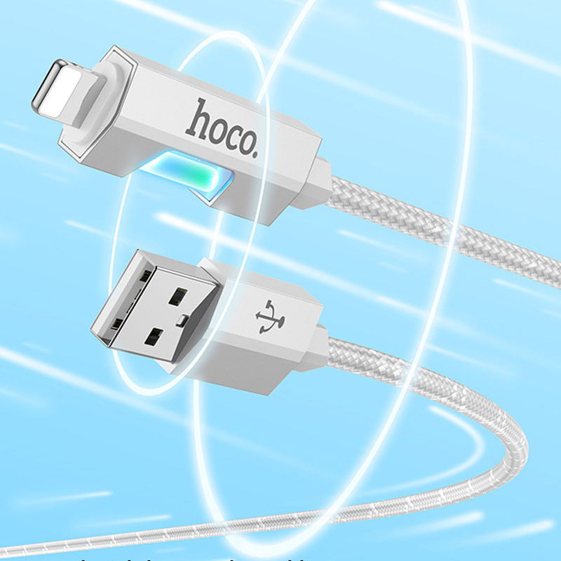 Дата кабель Hoco U123 Regent colorful 2.4A USB to Lightning (1.2m) на малюнкі №5