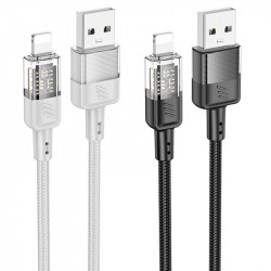 Дата кабель Hoco U129 Spirit Transparent USB to Lightning 2,4A (1.2m)