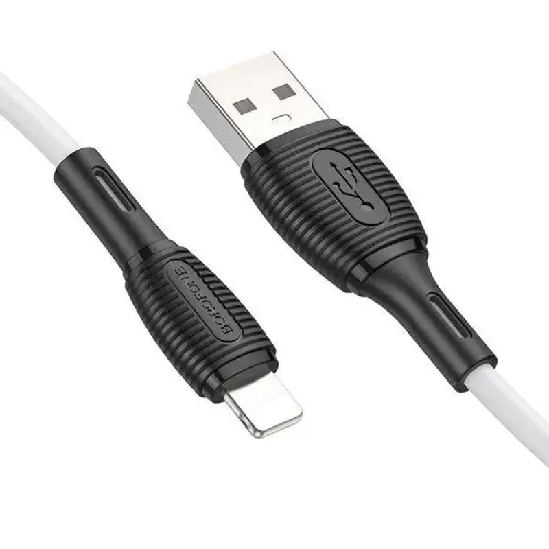 Дата кабель Borofone BX86 Advantage USB to Lightning (1m), White 3, купить оптом с доставкой