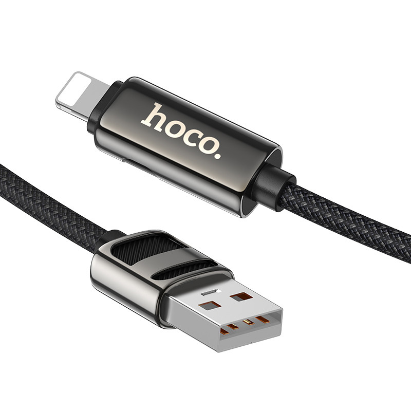 Дата кабель Hoco U137 Line with display USB to Lightning 2.4A/12W (1.2m) на малюнкі №3