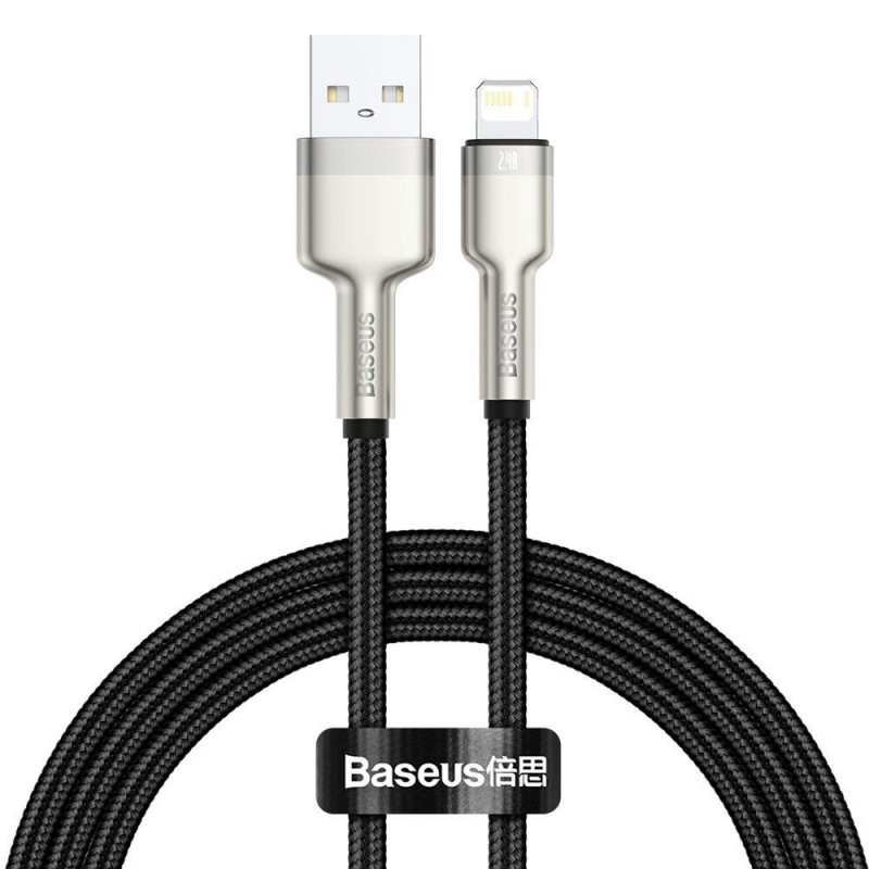 Дата кабель Baseus Cafule Series Metal USB to Lightning 2.4A (1m) (CALJK-A0) на малюнкі №1