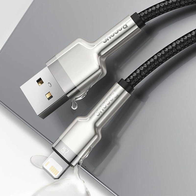 Дата кабель Baseus Cafule Series Metal USB to Lightning 2.4A (1m) (CALJK-A0) на малюнкі №2