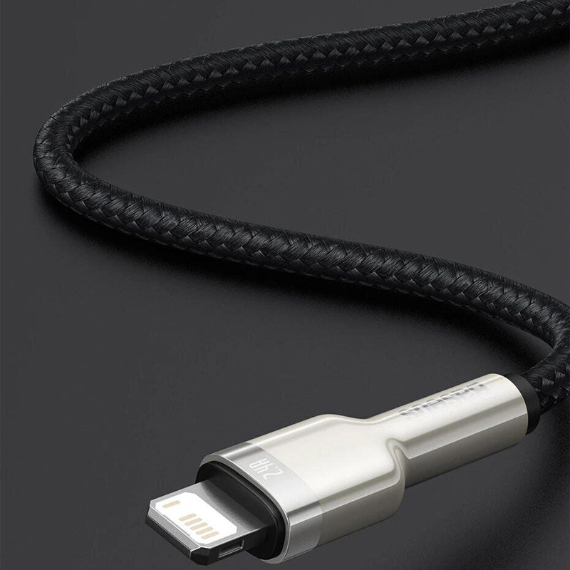 Дата кабель Baseus Cafule Series Metal USB to Lightning 2.4A (1m) (CALJK-A0) на малюнкі №3