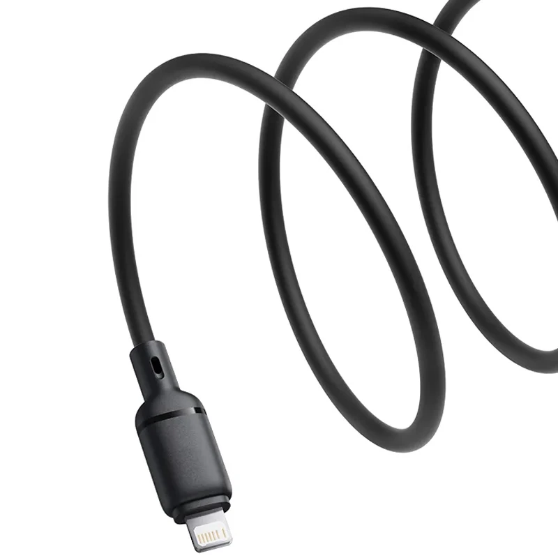 Дата кабель Baseus Silky Series OS Fast Charging USB to Lightning 2.4A (1m) (P1037770), Cluster Black 1, купить оптом с доставкой