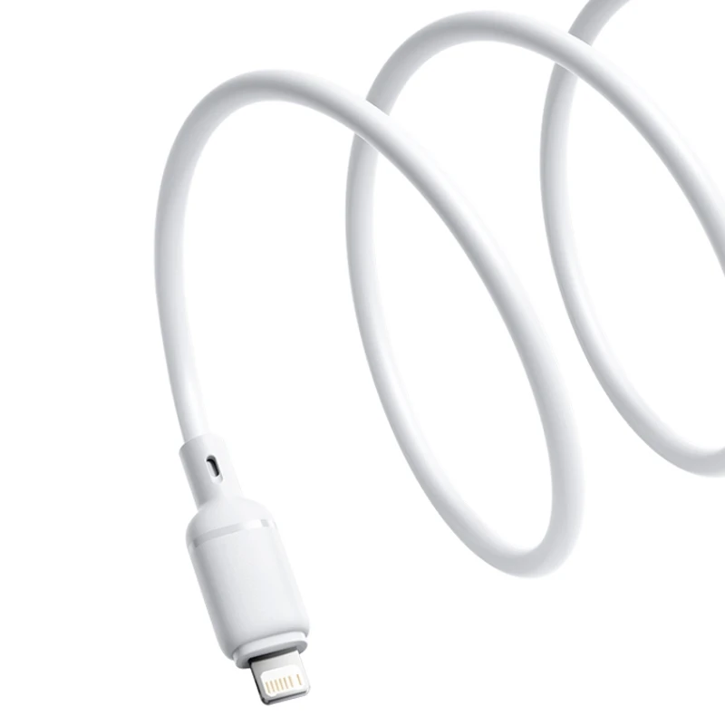 Дата кабель Baseus Silky Series OS Fast Charging USB to Lightning 2.4A (1m) (P1037770), Moon White 2, купить оптом с доставкой