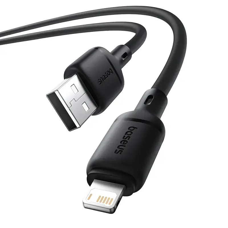 Дата кабель Baseus Silky Series OS Fast Charging USB to Lightning 2.4A (2m) (P1037770), Cluster Black 3, купить оптом с доставкой