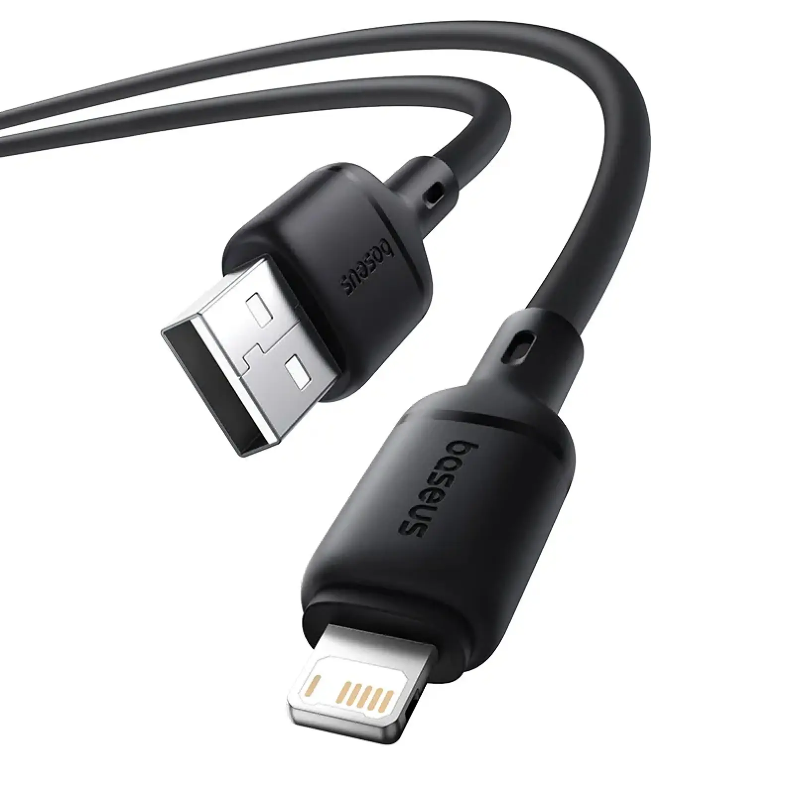 Дата кабель Baseus Silky Series OS Fast Charging USB to Lightning 2.4A (2m) (P1037770), Cluster Black 3, купить оптом с доставкой