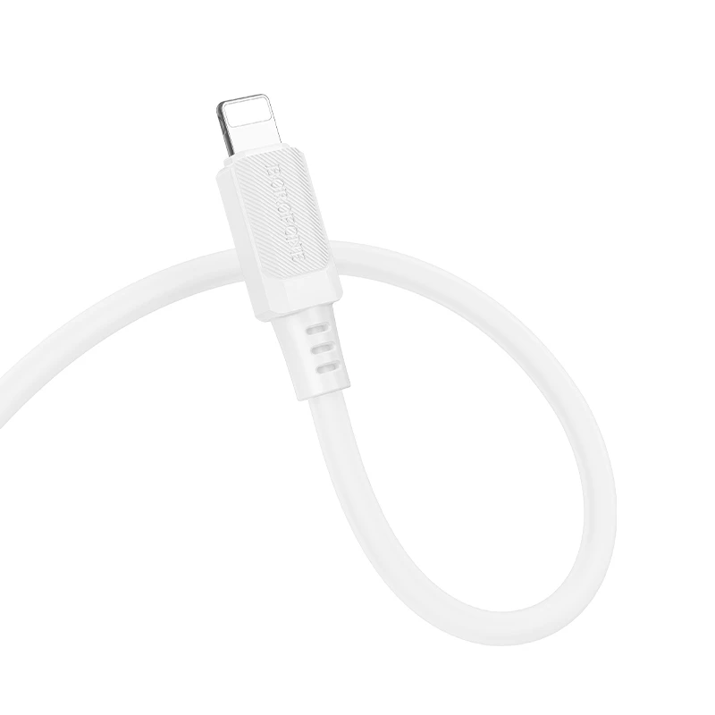 Дата кабель Borofone BX115 Lotto USB to Lightning 2.4A (1m), White 1, купить оптом с доставкой