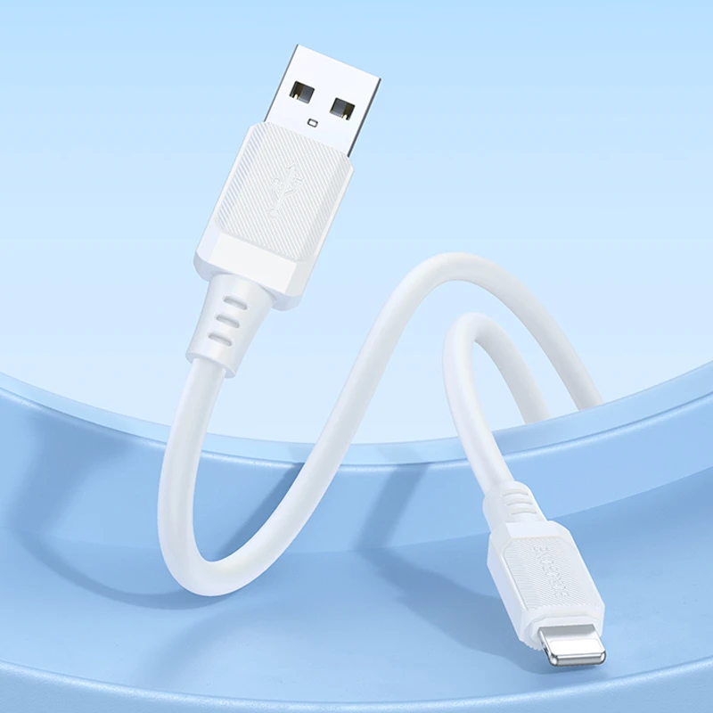 Дата кабель Borofone BX115 Lotto USB to Lightning 2.4A (1m), White 3, купить оптом с доставкой
