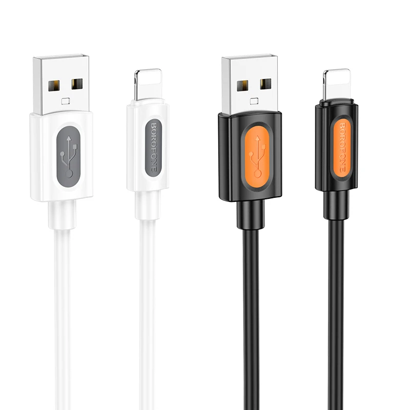 Дата кабель Borofone BX114 Structure USB to Lightning 2.4A (1m), купить оптом с доставкой