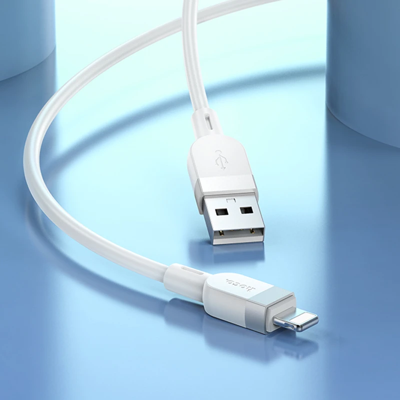Дата кабель Hoco X109 Energy silicone USB to Lightning (1m), White 2, купить оптом с доставкой
