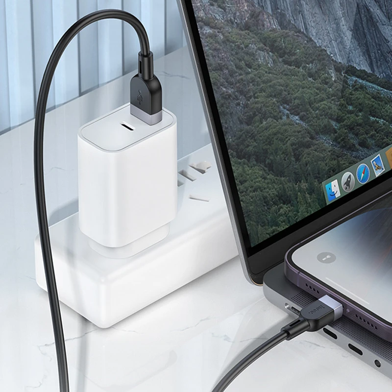 Дата кабель Hoco X109 Energy silicone USB to Lightning (1m), Black 3, купить оптом с доставкой