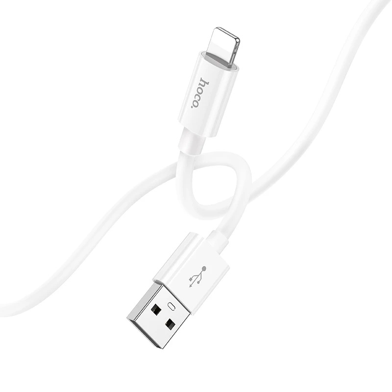 Дата кабель Hoco X87 Magic silicone USB to Lightning (1m), White 2, купить оптом с доставкой