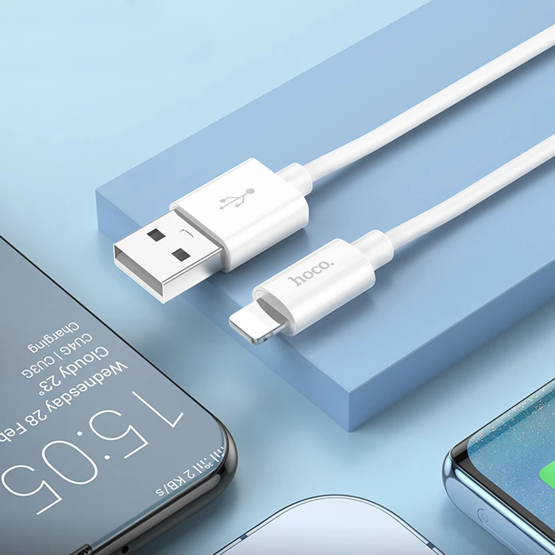 Дата кабель Hoco X87 Magic silicone USB to Lightning (1m), White 5, купить оптом с доставкой