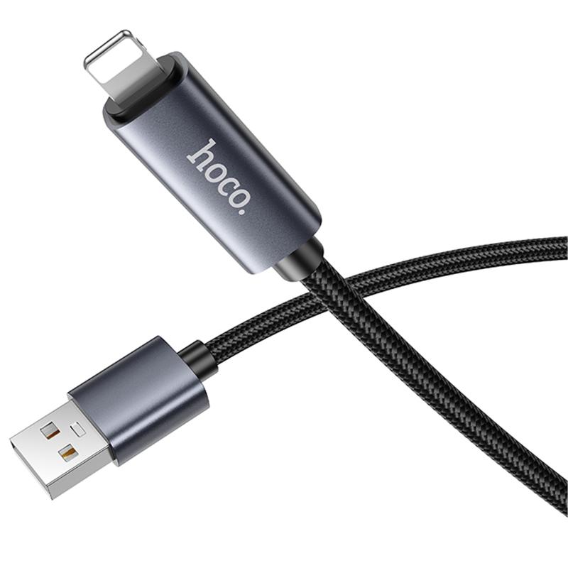 Дата кабель Hoco X112 Favor with display USB to Lightning 2.4A (1m) на малюнкі №3