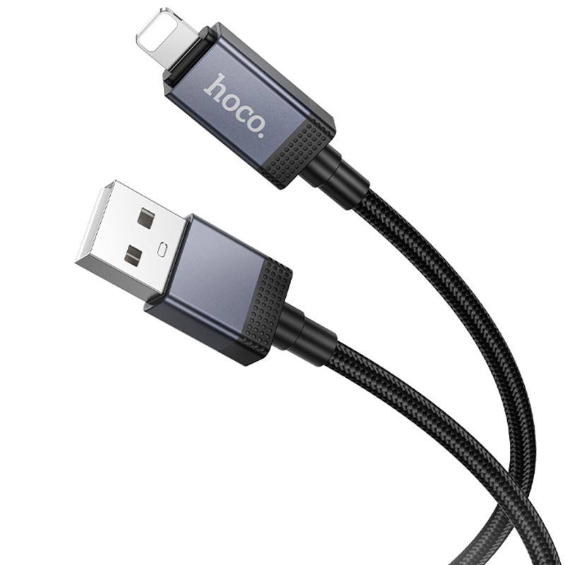 Дата кабель Hoco X118 Generous with display USB to Lightning 2.4A (1m) на малюнкі №2