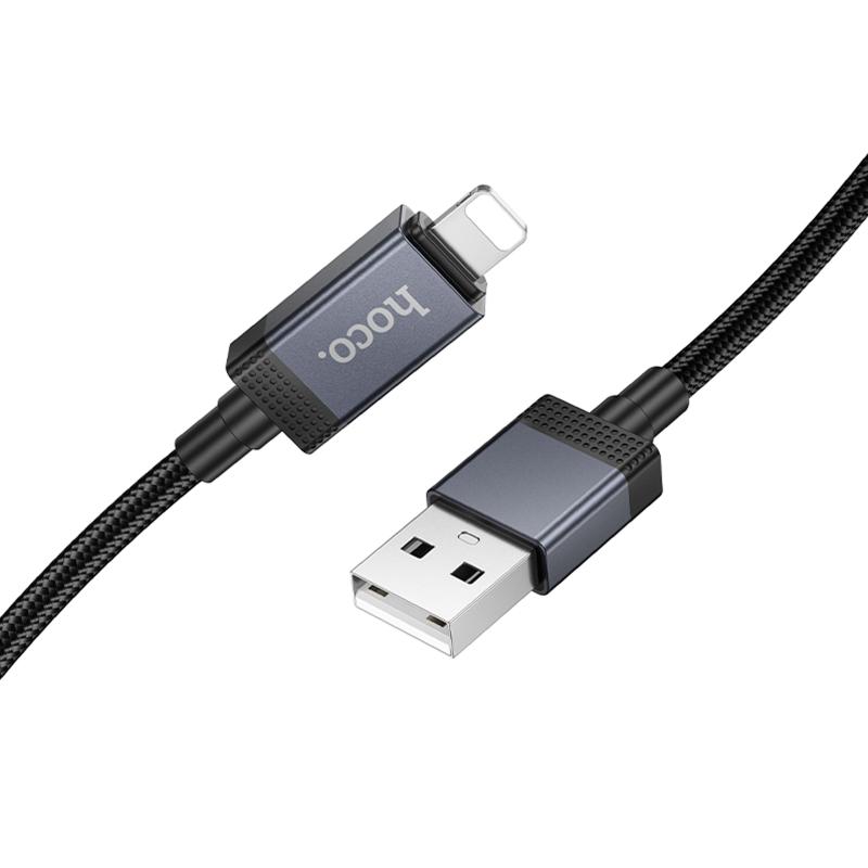 Дата кабель Hoco X118 Generous with display USB to Lightning 2.4A (1m) на малюнкі №3