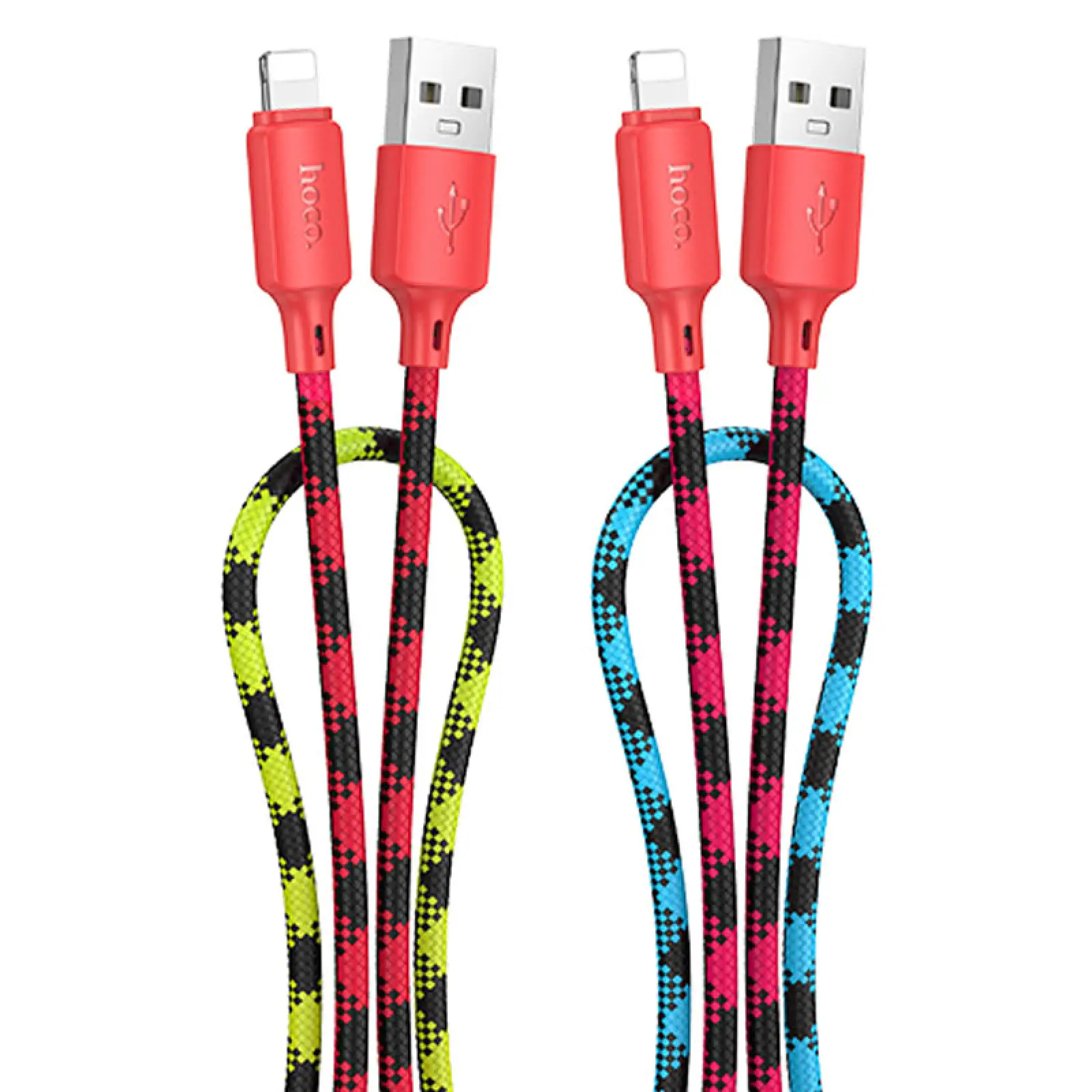 Дата кабель Hoco X116 Meridian USB to Lightning 2.4A (1m), Gradient Red Mix, купить оптом с доставкой