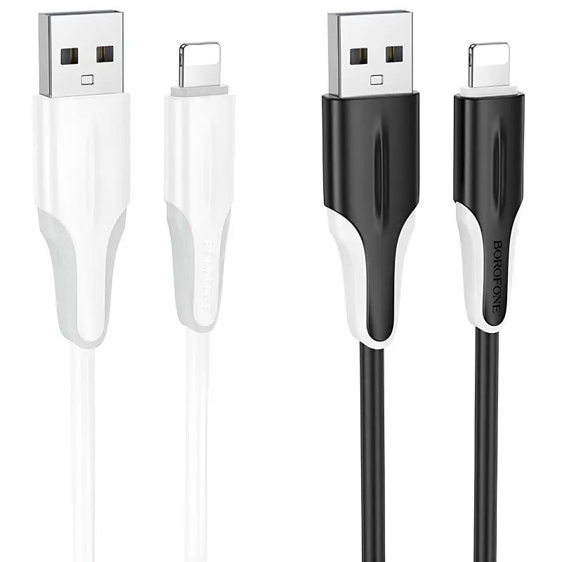 Дата кабель Borofone BX119 New USB to Lightning 2.4A (1m), купить оптом с доставкой