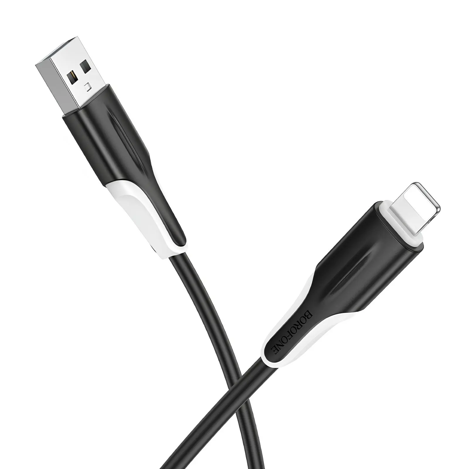 Дата кабель Borofone BX119 New USB to Lightning 2.4A (1m), Black 1, купить оптом с доставкой