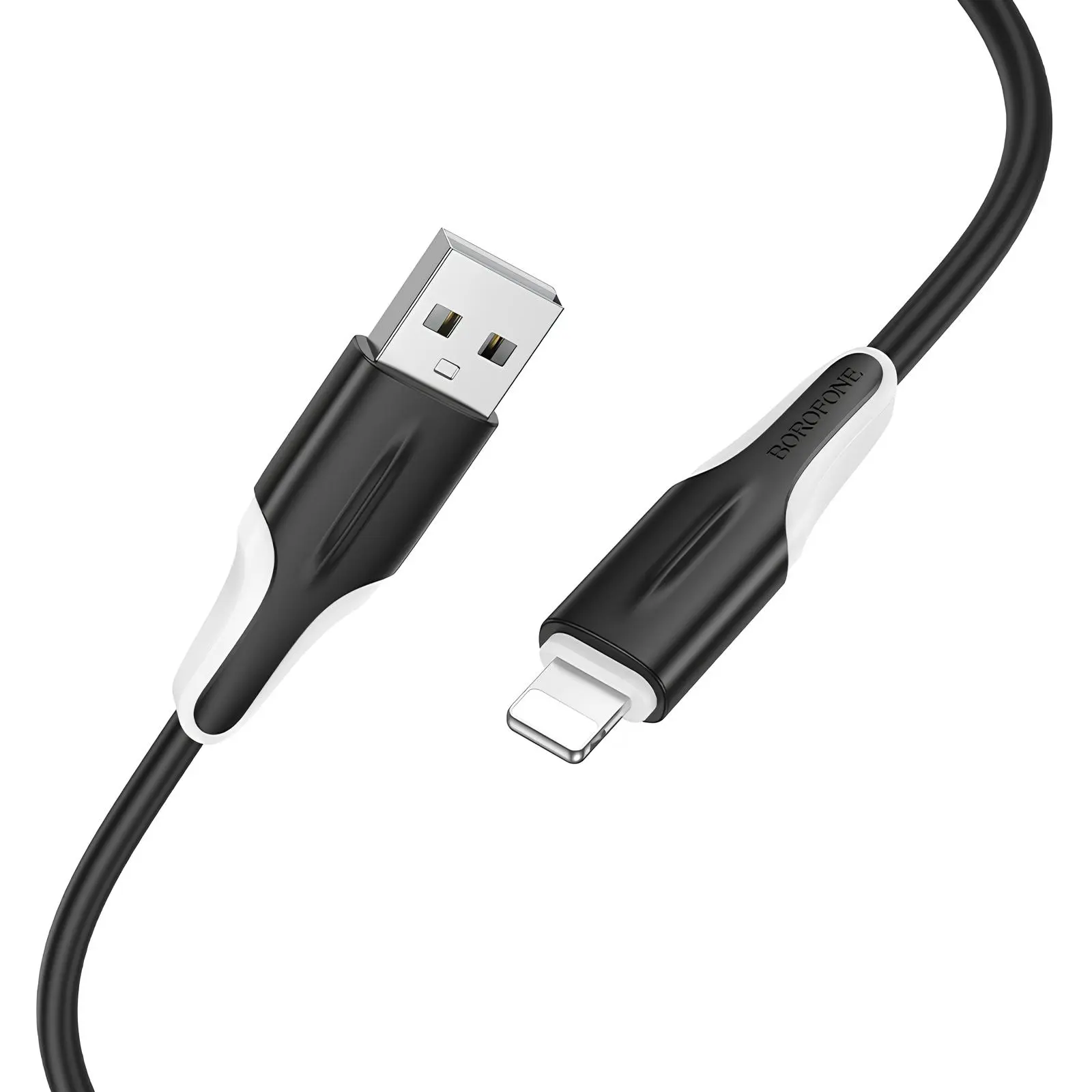 Дата кабель Borofone BX119 New USB to Lightning 2.4A (1m), Black 2, купить оптом с доставкой