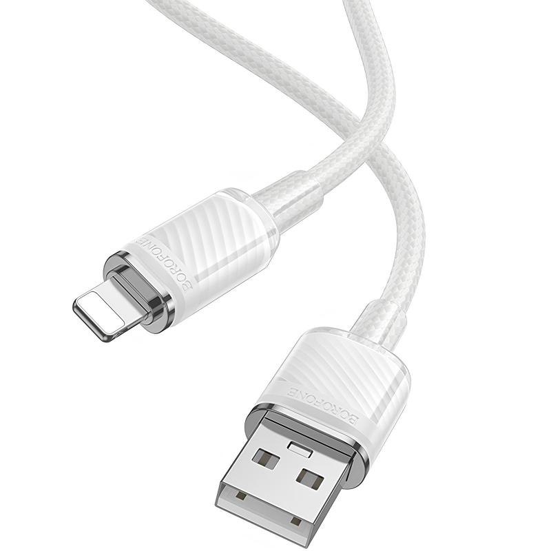 Дата кабель Borofone BU56 Succeed USB to Lightning 2.4A (1.2m) на малюнкі №2