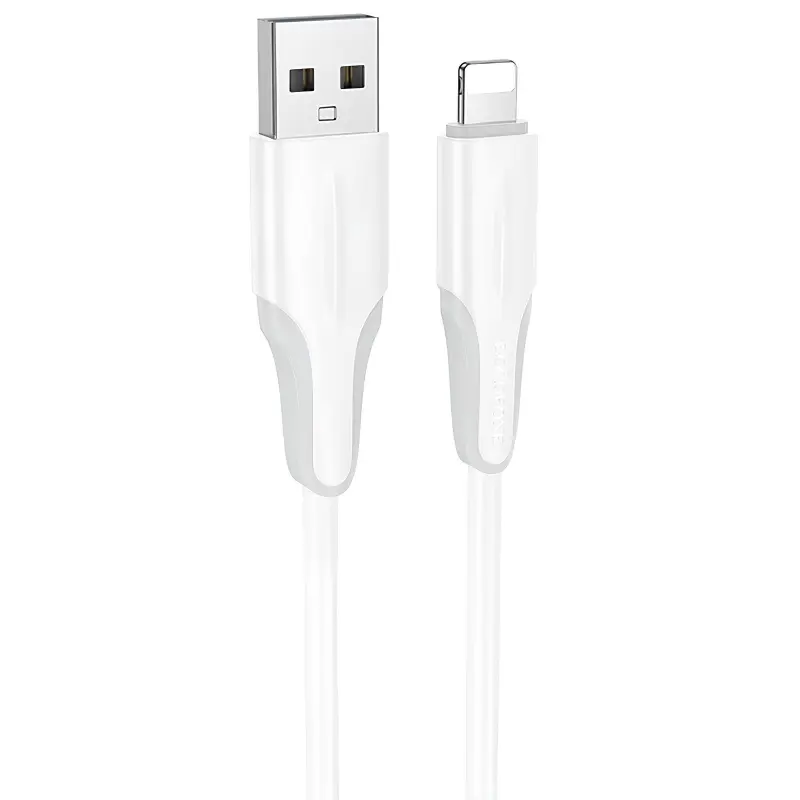 Дата кабель Borofone BX119 New USB to Lightning 2.4A (1m), White, купить оптом с доставкой