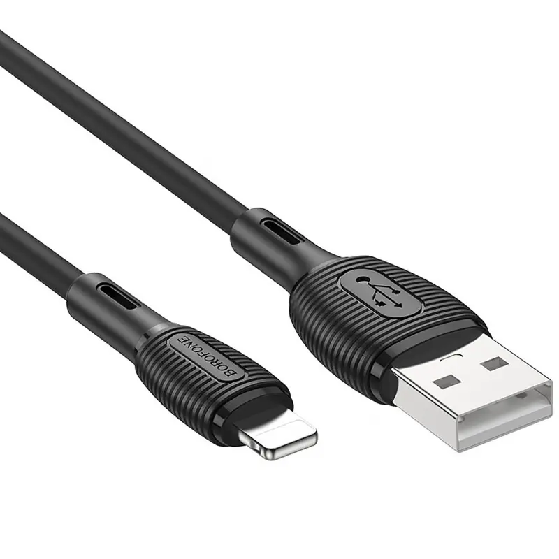 Дата кабель Borofone BX86 Advantage USB to Lightning (1m), Black 1, купить оптом с доставкой
