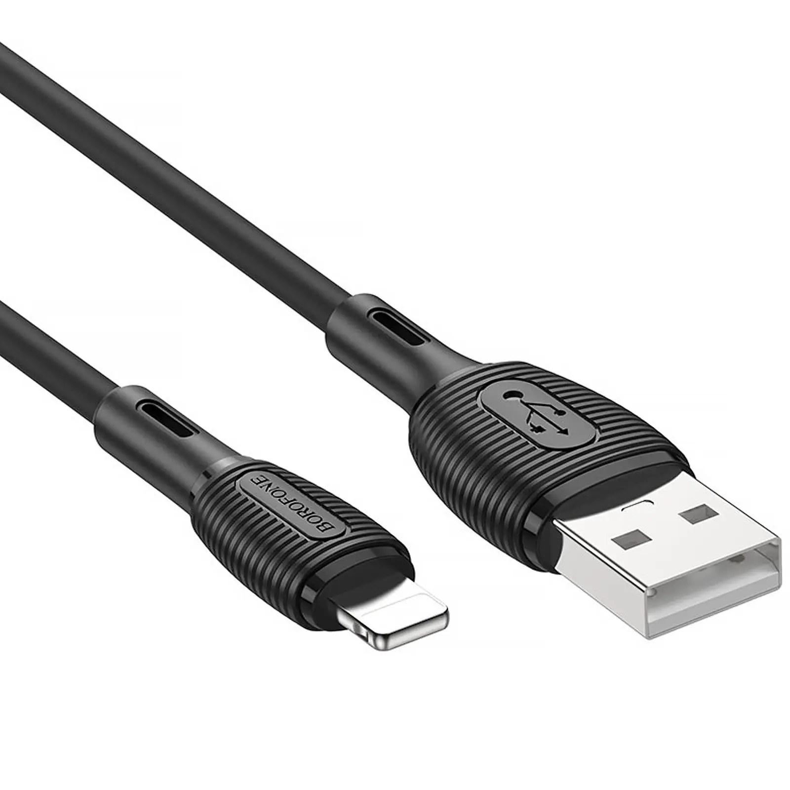 Дата кабель Borofone BX86 Advantage USB to Lightning (1m), Black 1, купить оптом с доставкой