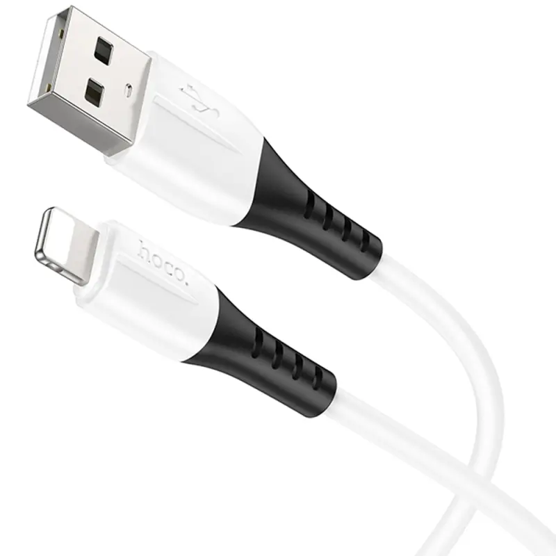 Дата кабель Hoco X82 Silicone USB to Lightning 2.4A (1m), White 1, купити оптом з доставкою
