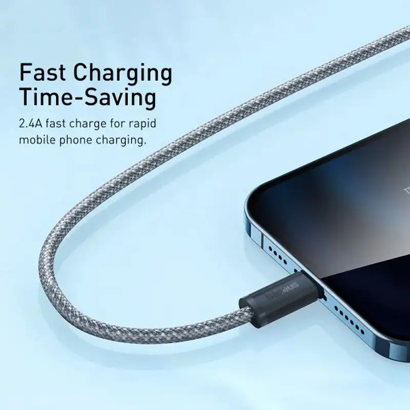 Дата кабель Baseus Dynamic Series USB to Lightning 2.4A (2m) (CALD00050), Slate Gray 1, купити оптом з доставкою