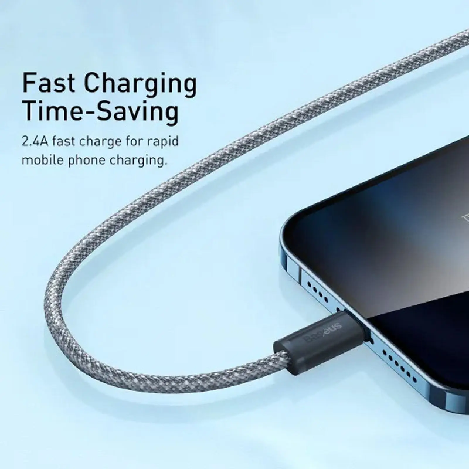 Дата кабель Baseus Dynamic Series USB to Lightning 2.4A (2m) (CALD00050), Slate Gray 1, купити оптом з доставкою
