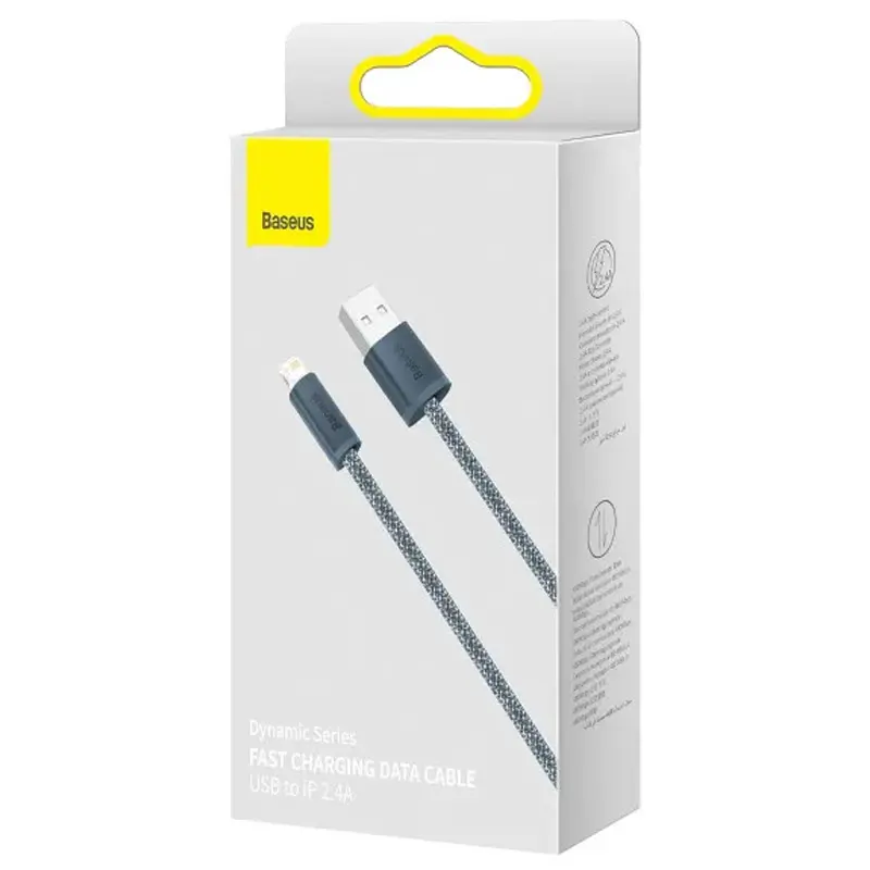 Дата кабель Baseus Dynamic Series USB to Lightning 2.4A (2m) (CALD00050), Slate Gray 5, купити оптом з доставкою