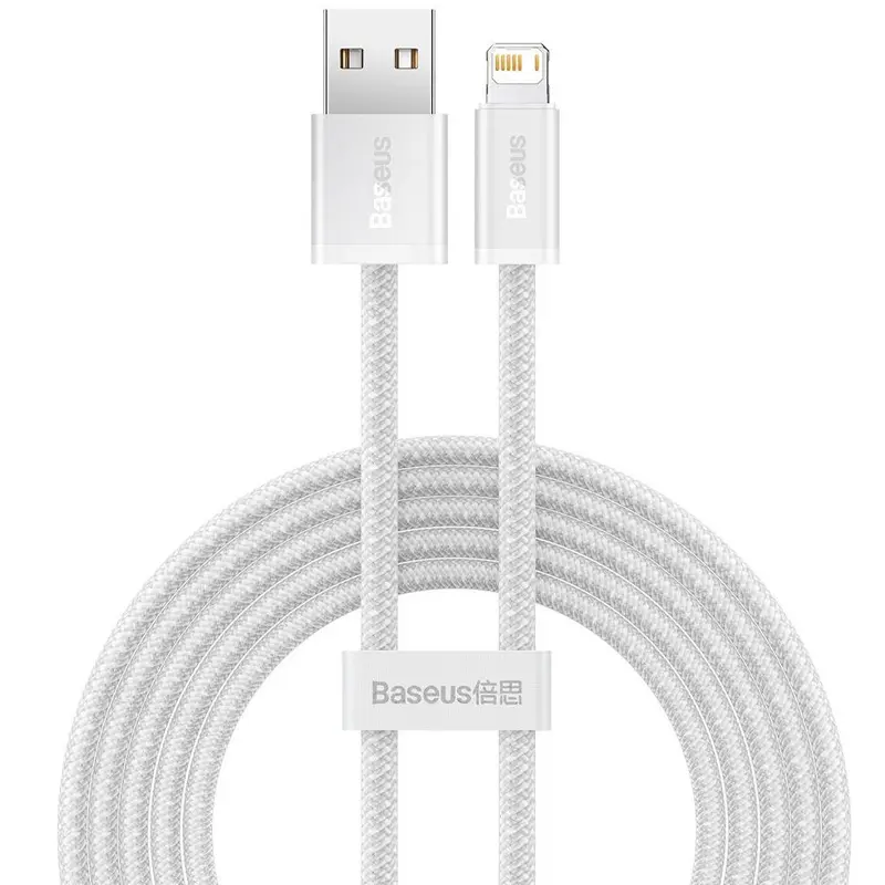 Дата кабель Baseus Dynamic Series USB to Lightning 2.4A (2m) (CALD00050), White, купити оптом з доставкою
