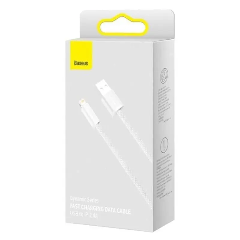 Дата кабель Baseus Dynamic Series USB to Lightning 2.4A (2m) (CALD00050), White 2, купити оптом з доставкою