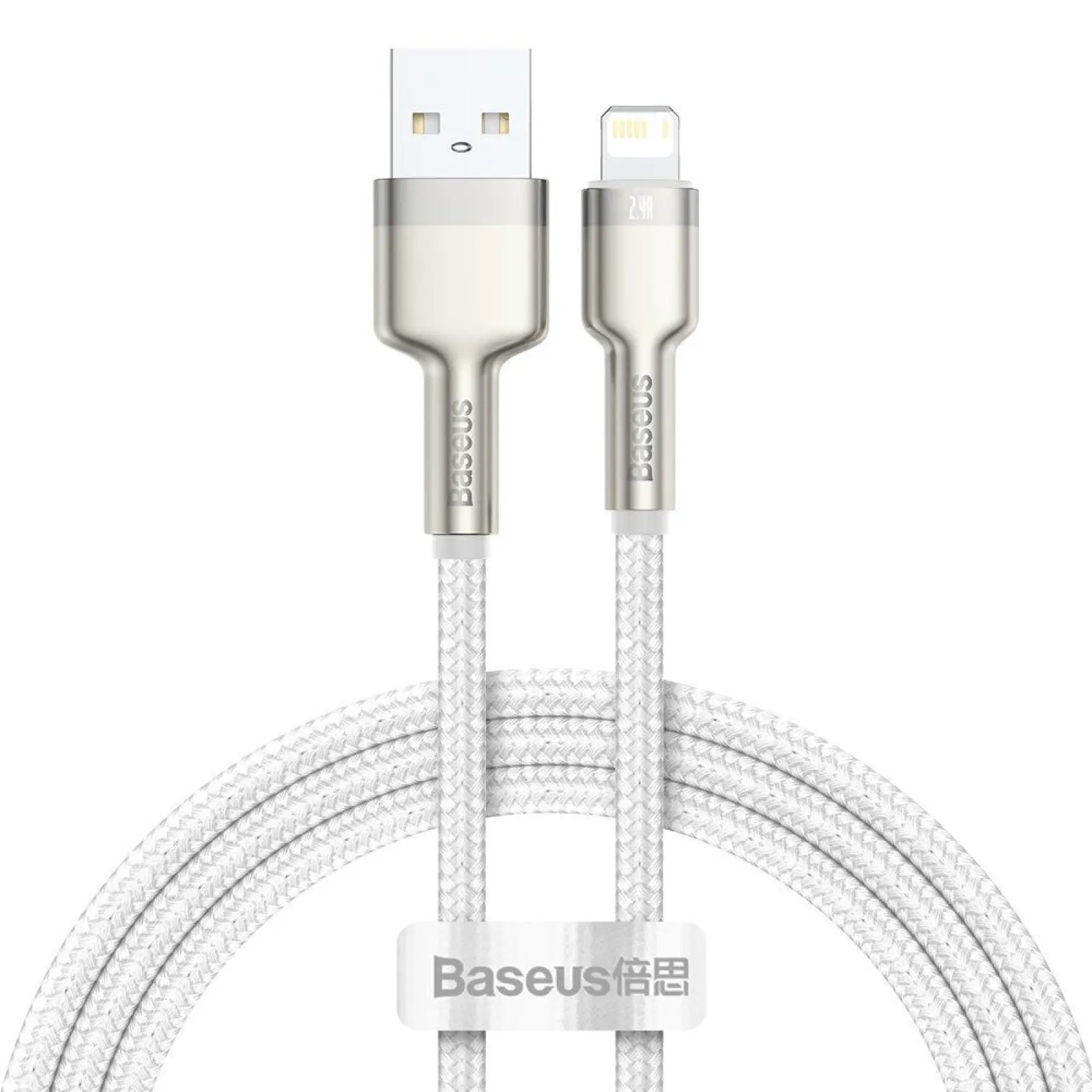 Дата кабель Baseus Cafule Series Metal USB to Lightning 2.4A (2m) (CALJK-B0), White, купить оптом с доставкой