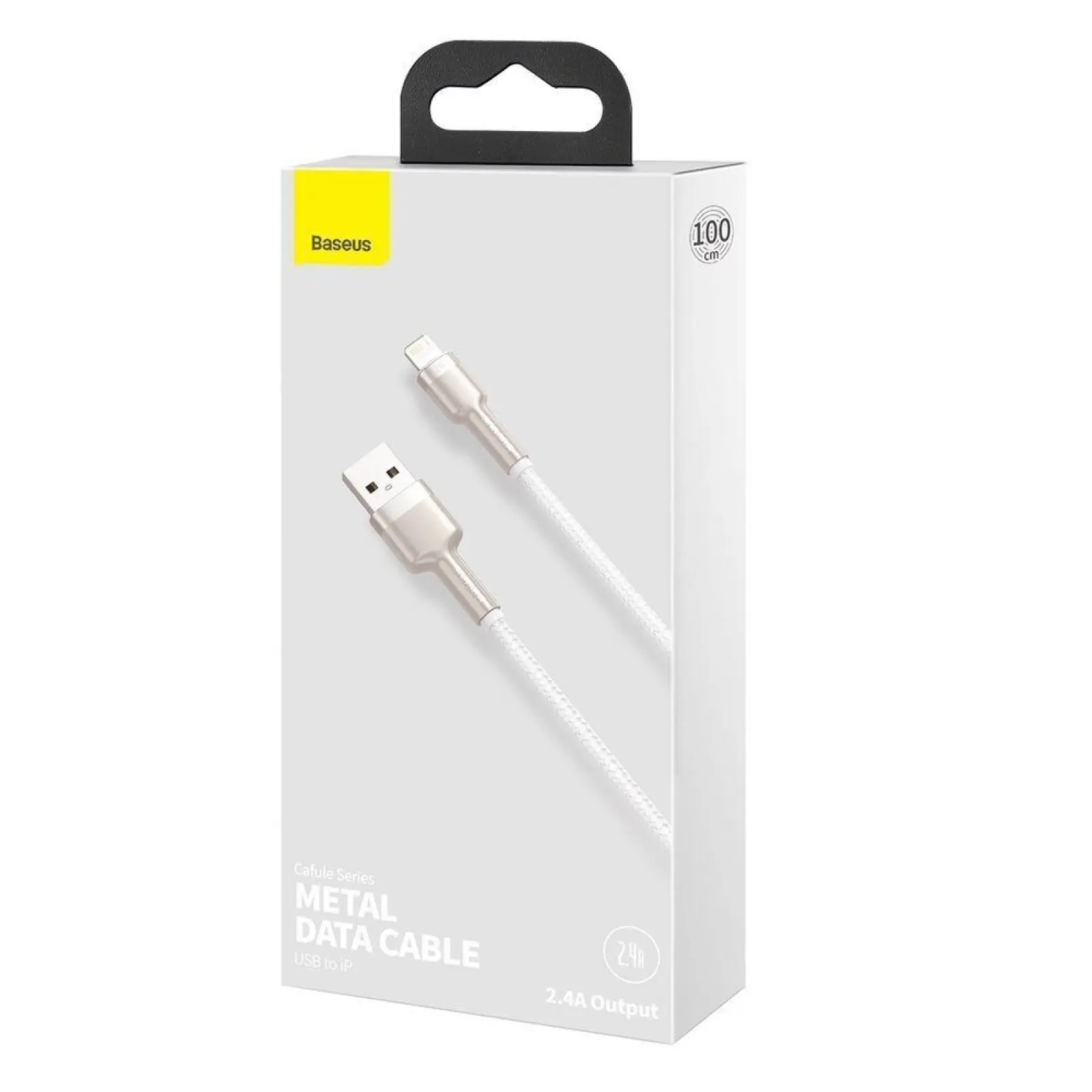 Дата кабель Baseus Cafule Series Metal USB to Lightning 2.4A (2m) (CALJK-B0), White 3, купить оптом с доставкой